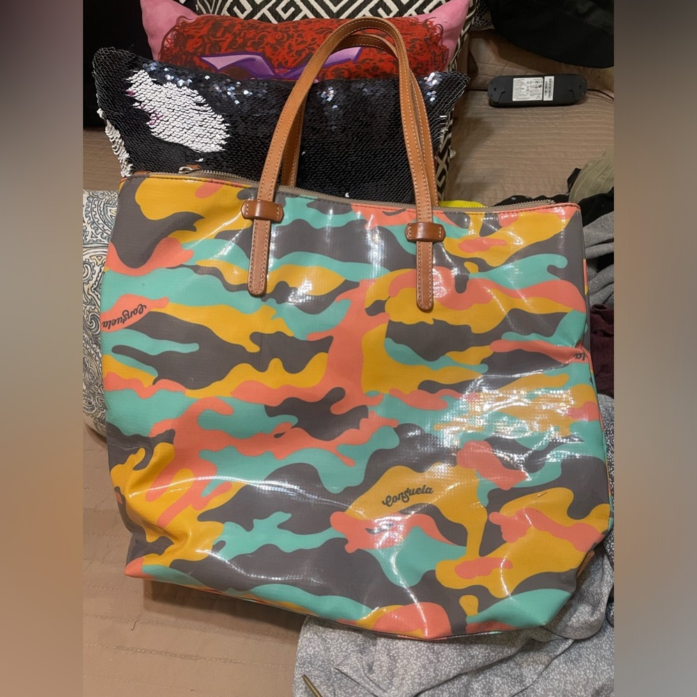 Authentic Consuela sunset camo legacy market tote